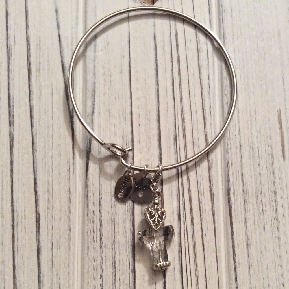 Cross Swarovski Crystal Charm Bracelet